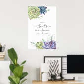 Poster Cactus de désert Succulentes Accueil de la Mariée (Bureau à domicile)