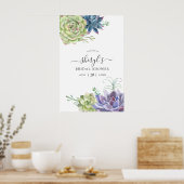 Poster Cactus de désert Succulents Bienvenue au mariage (Cuisine)