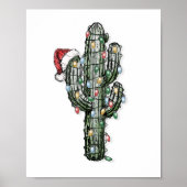 Poster Cactus de Noël avec des lumières (Devant)