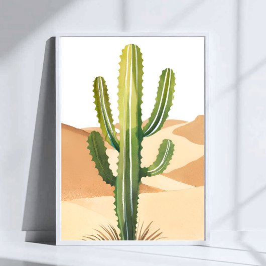 Poster Cactus du désert | Cactus verts à l'aquarelle