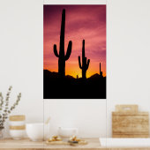 Poster Cactus du Saguaro au lever du soleil, Arizona (Cuisine)
