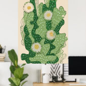 Poster Cactus en fleurs (Bureau à domicile)