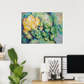 Poster Cactus en floraison (Bureau à domicile)