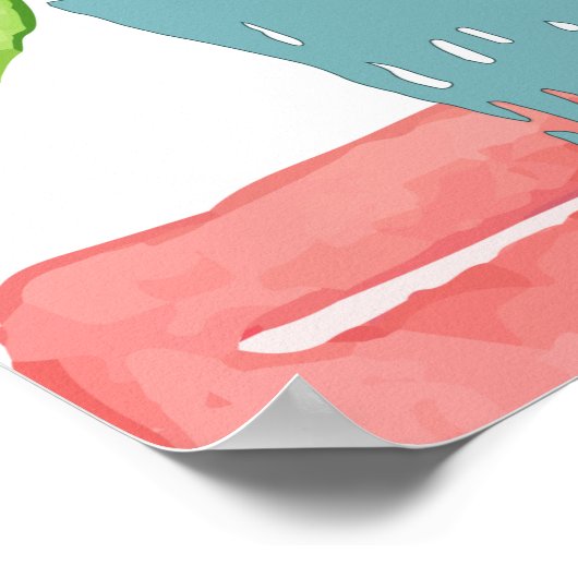 Poster Cactus en pot coloré (Coin)