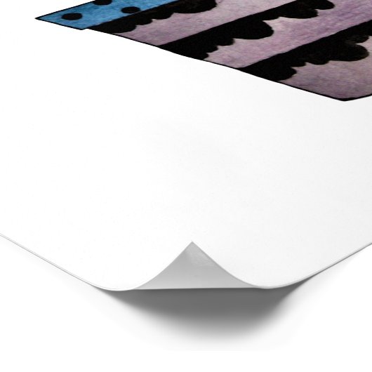 Poster Cactus Et Arc-En-Ciel En Aquarelle (Coin)