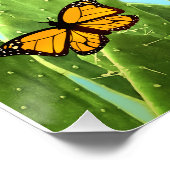 Poster Cactus et papillons fantaisistes (Coin)