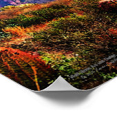 Poster Cactus Et Purple Mountain Arizona Désert 14x11 (Coin)