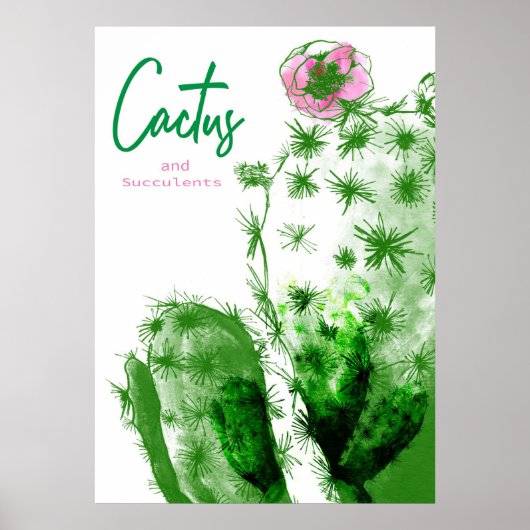 Poster Cactus Et Succulents (Devant)