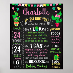 Poster Cactus Fiesta Mexicaine Anniversaire