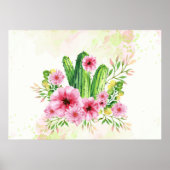 Poster Cactus floral (Devant)