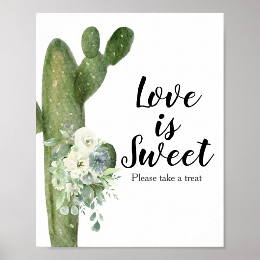Poster Cactus Floral Taco à propos d'amour est un doux si (Devant)