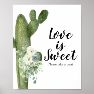 Poster Cactus Floral Taco Bout Love is Sweet Sign