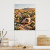 Poster Cactus Hedgehog Desert Bloom (Cuisine)