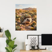 Poster Cactus Hedgehog Desert Bloom (Bureau à domicile)
