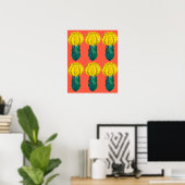 Poster Cactus, Lune Cactus, Vert Jaune Orange (Bureau à domicile)
