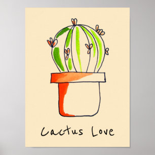 Poster Cactus mexicain mignon illustration art