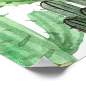 Poster Cactus peint à la main : Vert désert (Coin)