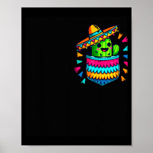 Poster Cactus Pinata Pochette Cinco De Mayo Fête Mexicain