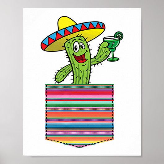 Poster Cactus Poche Serape Margarita Fiesta Part (Devant)