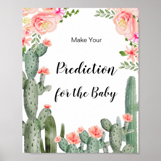 Poster Cactus Prévisions de l'aquarelle pour bébé (Devant)