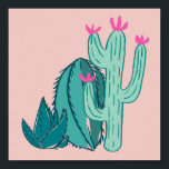 Poster Cactus rose et vert mou<br><div class="desc">Ces cactus ont été dessinés à la main puis colorés numériquement. J'ai utilisé des couleurs vert et rose.</div>