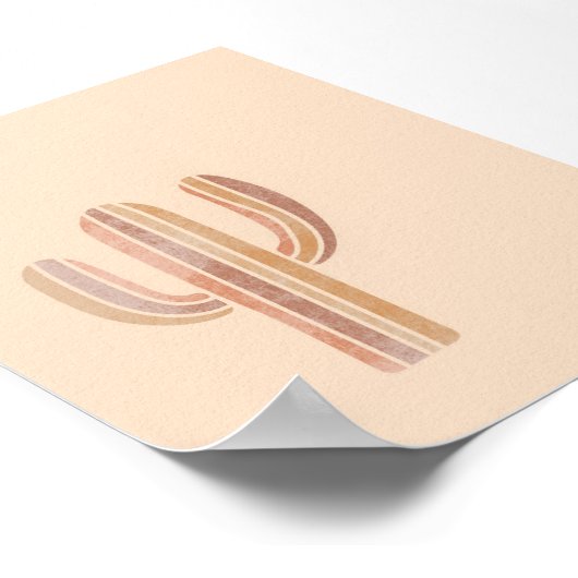 Poster Cactus Simple Boho Dessins Boho Chic Bo esthétique (Coin)