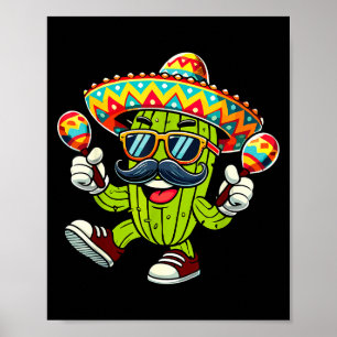 Poster Cactus Sombrero Cinco De Mayo Fête Mexicaine De Ca