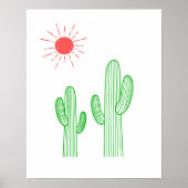 Poster Cactus sous le décor de la pépinière (Devant)