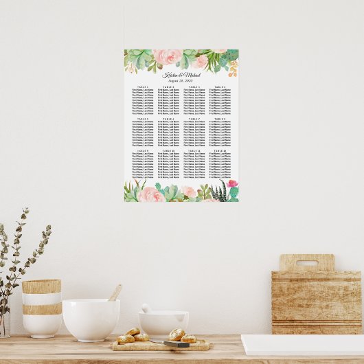 Poster Cactus Succulent Mariage floral (Cuisine)
