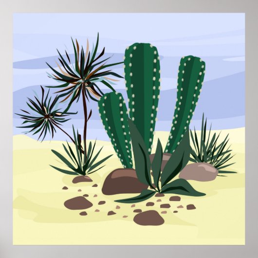 Poster Cactus, succulents. (Devant)