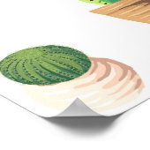 Poster Cactus Succulents de Dessert Vert dans les pots (Coin)