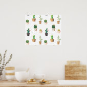 Poster Cactus Succulents de Dessert Vert dans les pots (Cuisine)