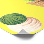 Poster Cactus Succulents de Dessert Vert dans les pots (Coin)