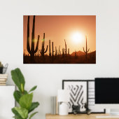 Poster Cactus Sur Le Désert (Bureau à domicile)