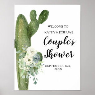 Poster Cactus Taco 'À propos d'amour Couple Douche Bienve