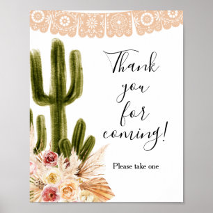 Poster Cactus Taco sur l'amour Merci pour venir Favoriser