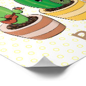 Poster Cactus trio chantante mignonne dessin animé (Coin)