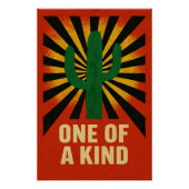 Poster Cactus unique sous un soleil éclatant (Devant)