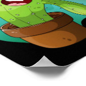 Poster Cactus végétal de dessin animé heureux (Coin)