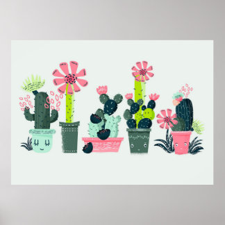 Poster Cactus Vert