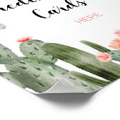 Poster Cactus Vert Laissez votre panneau Prédictions (Coin)