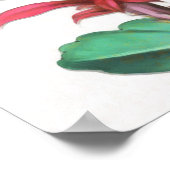 Poster Cactus vert rouge en fleurs (Coin)