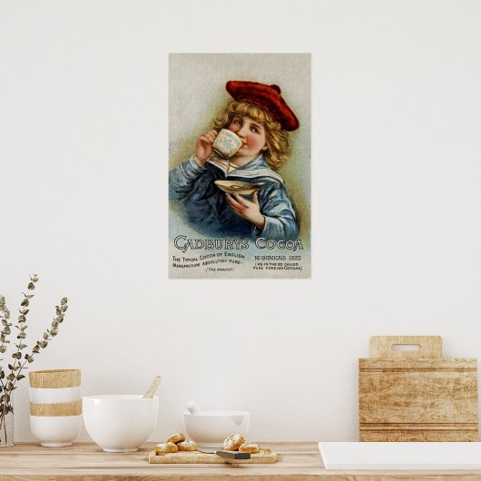 Poster Cadbury's ~ Coca Drinking Chocolate ~ UK 1890 (Cuisine)
