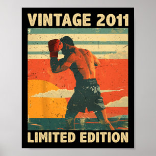 Poster Cadeau 13 Ans Vintage 2012 Amateur de Boxe 13ème A
