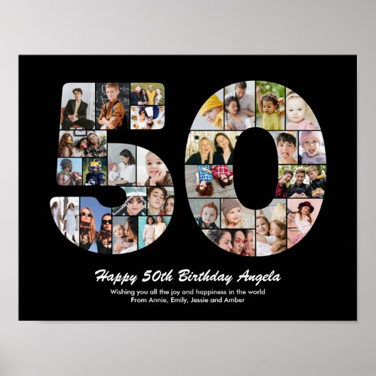 Poster Cadeau 50e anniversaire n° 50 Collage de photos (Devant)