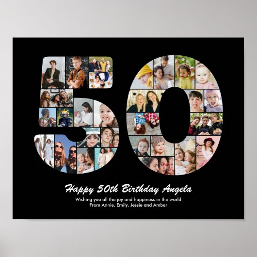 Poster Cadeau 50e anniversaire numéro 50 Photomontage (Devant)