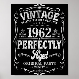 Poster Cadeau 60 Ans Vintage 1962 60e Anniversaire Fabriq