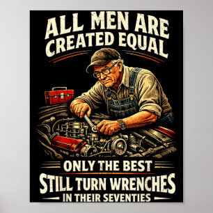 Poster Cadeau 70e anniversaire homme tourne clés à clique