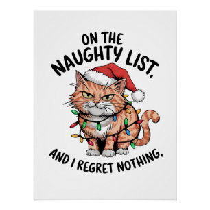 Poster Cadeau Amoureux des chats Sur La Liste Des Méchant