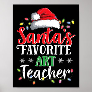 Poster Cadeau amusant de Noël pour l'enseignant d'art pré